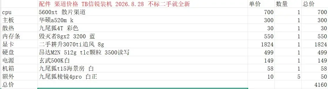 九月份1000到20000所有性价比配置 全网最强 不接受反驳